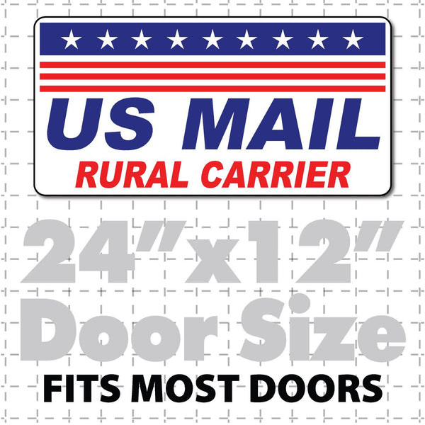 24"X12" US Mail Rural Carrier Magnetic Sign Stars & Stripes