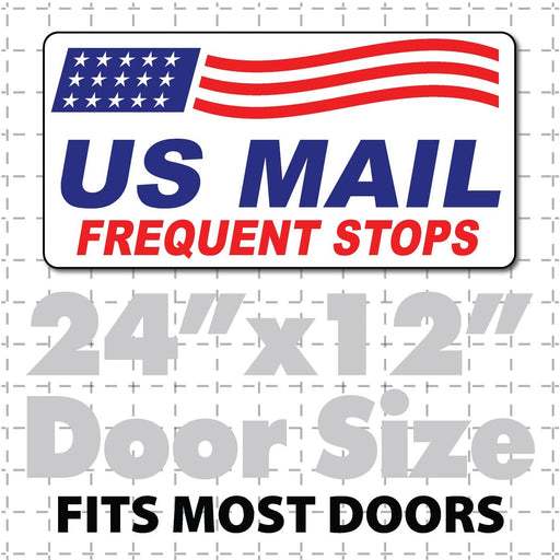 Large US Mail Frequent Stops Magnetic Sign 24"X12" Wavy Flag - Wholesale Magnetic Signs