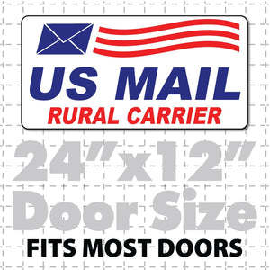 US Mail Magnet for Rural Carrier 24"X12" with Envelope Waving Flag - Wholesale Magnetic Signs