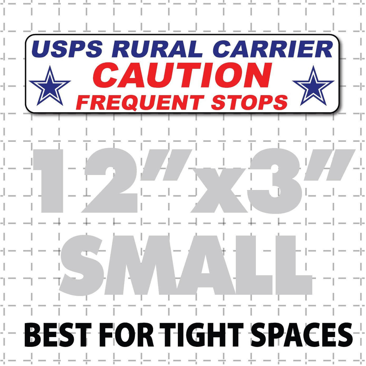 USPS Rural Carrier Magnetic Sign Caution Frequent Stops