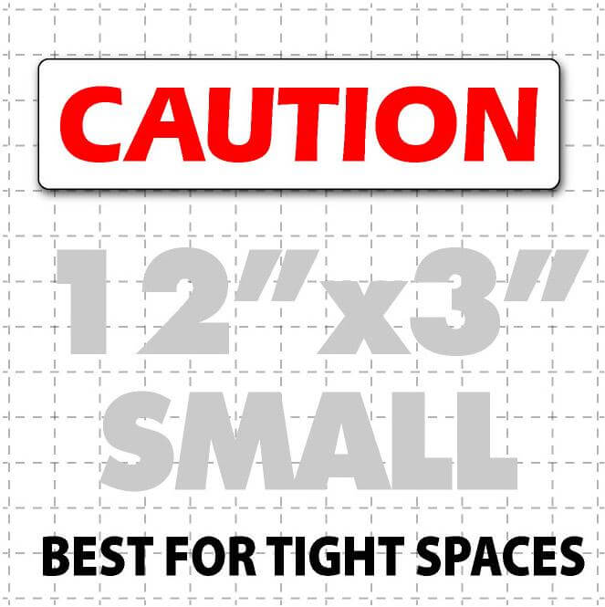 12"X3" Caution Magnetic Sign for Vehicles with red text on white