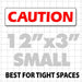 12"X3" Caution Magnetic Sign for Vehicles with red text on white