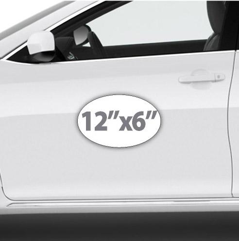 Custom Magnetic Sign for Cars in oval shape 12x6" create car magnet using online sign designer