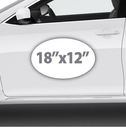 18x12" Custom Oval Shape Magnetic Sign for Cars trucks & vans Design Universal size oval magnets online using text or logos