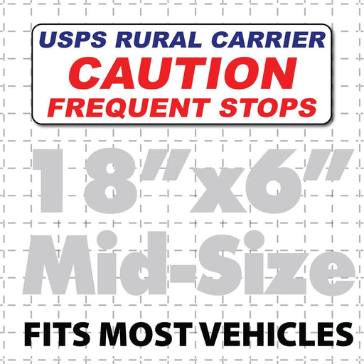 Magnetic Sign Postal Mail Rural Carrier Caution Frequent Stops 18x6" - Wholesale Magnetic Signs