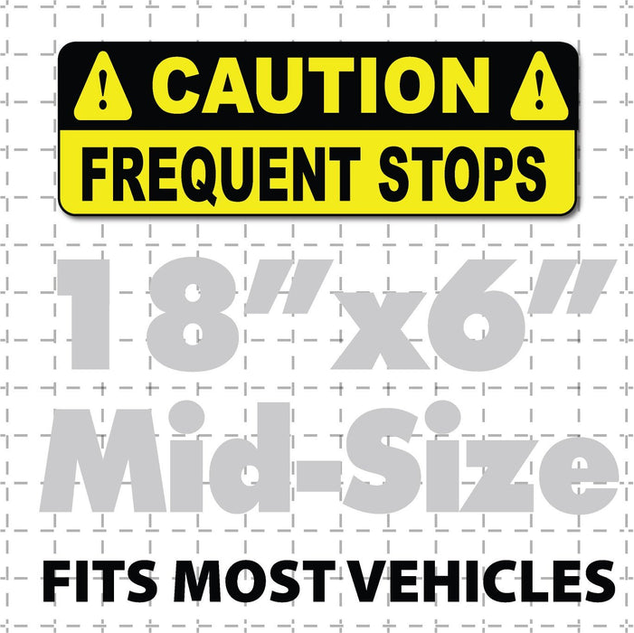 18x6 Caution Frequent Stops Magnetic Sign for Vehicles Yellow & Black Caution signs magnet display on car bumper use caution