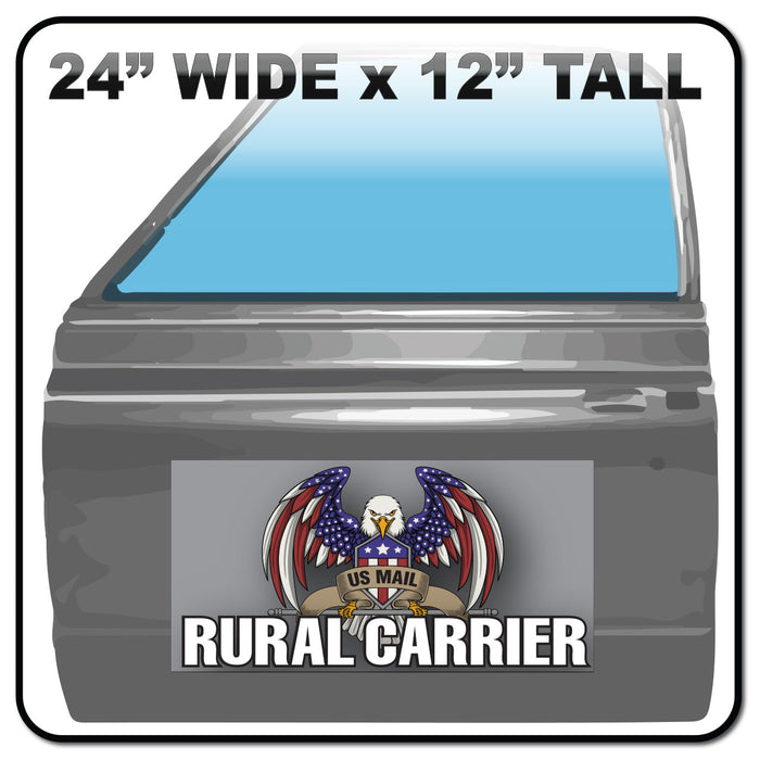 24"X12" Eagle Vehicle Magnet for Rural Mail Carrier| Car Door Magnet