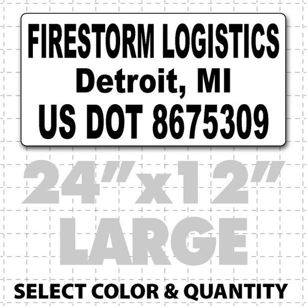 24" x 12" Magnetic Company Name & US DOT Number Sign