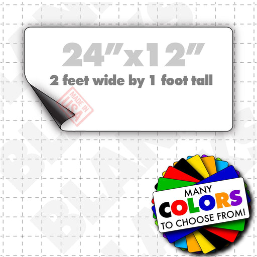 24"x12" Magnetic Sign Blank for Vehicle Doors with many colors to choose from, a universal size blank magnet sheet for autos.