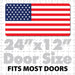 24x12"Flag Magnet or sticker with red and white stripes & blue with 50 stars. American Flag decal or magnetic sign for cars