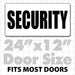 Large magnetic sign reading security in black text on white background for security guard, church or school security vehicles