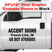 Custom usdot vinyl decal stickers for trucks that meet 50 foot US DOT compliance with large company name and DOT number.