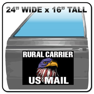Rural Postal Carrier Magnetic Car Sign | 24"X16" Eagle Vehicle Magnet