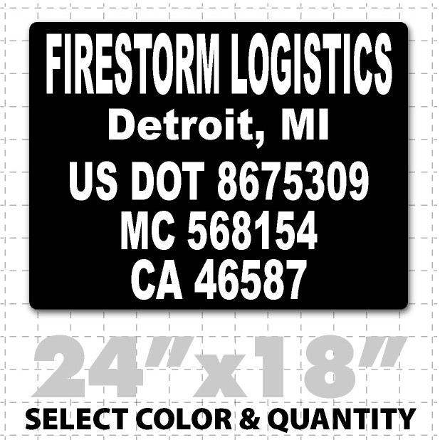 24x18 large US DOT Magnetic sign for US Dept. of Transportation Compliance for truck drivers and delivery vehicles or vans.