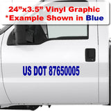 US DOT complaint truck number sticker large decal to display numbers that USDOT requires on trucks from 50’ away 3” tall #