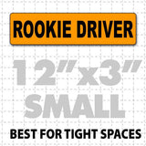 12" X 3" Rookie Driver Magnetic Car Sign for new drivers black and orange