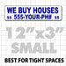 12" X 3" We Buy Houses Magnetic Sign blue text on white