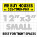 Small 3x12" We Buy Houses Magnetic Sign with black text on yellow