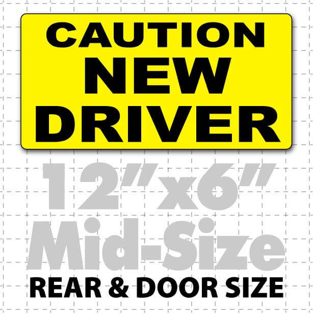 12x6" black & yellow Caution New Driver Magnetic Car Sign