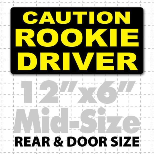 12" X 6" Caution Rookie Driver Magnetic Car Sign - Wholesale Magnetic Signs