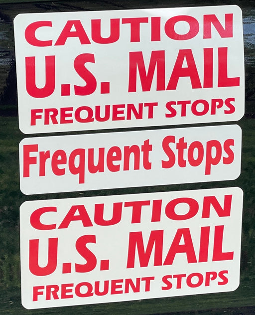 Caution Frequent Stops Vinyl Graphic Kit for Windows, Tailgates, and Bumpers