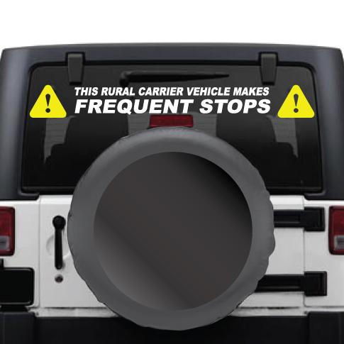 Rural Carrier US Mail Frequent Stops Vinyl Decal Kit for Windows, Tailgates, and Bumpers - Wholesale Magnetic Signs
