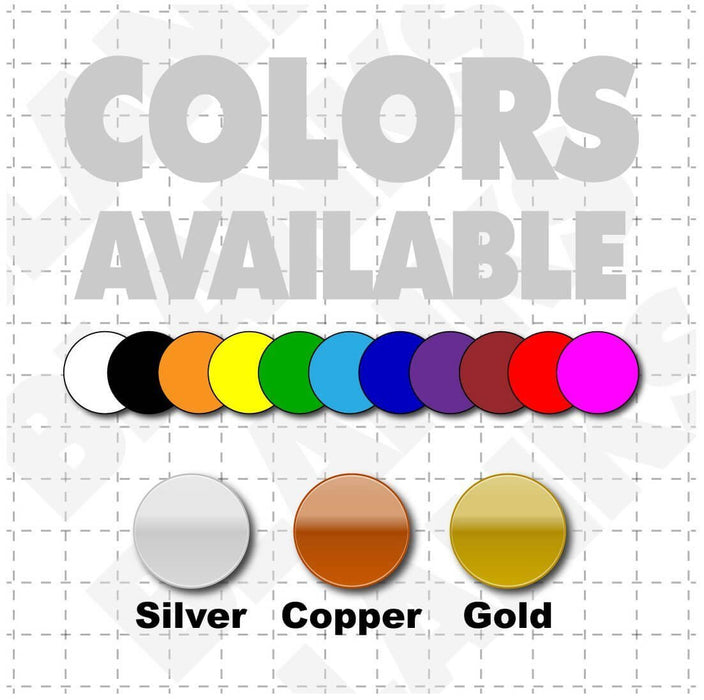 Color selections available for Just Married magnetic signs with Disco font