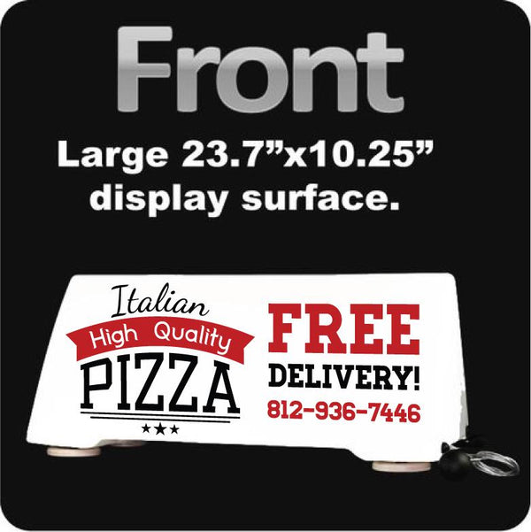 Pizza Delivery Rooftop Car Sign | We Deliver Pizza Car Topper | Magnetic