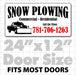 Universal size magnetic signs for trucks that plow snow, both commercial & residential snow plowing signs with phone number
