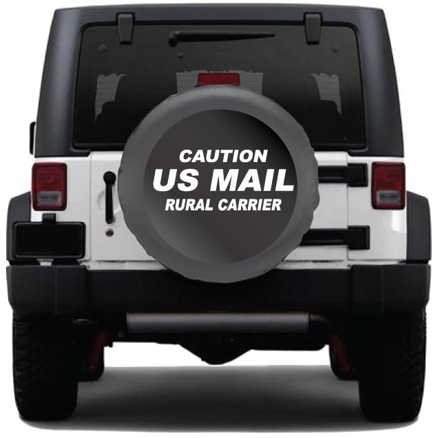 Caution US Mail Rural Carrier Graphic Kit for Windows or Tire Covers in  White