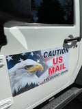 Caution US Mail Frequent Stops Full Color Eagle Magnet 24x12